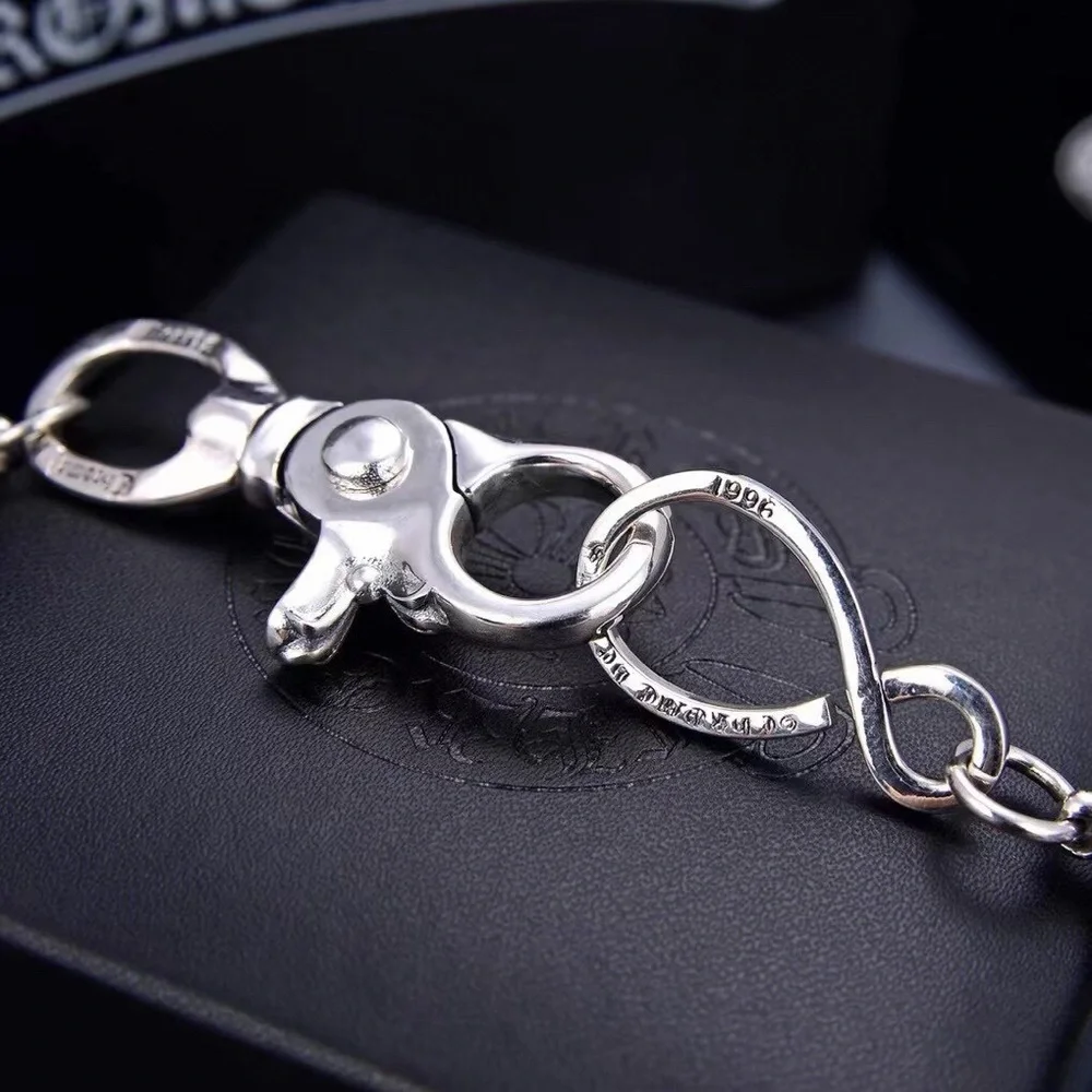 Chrome Hearts Silver Floral Link Wallet Chain